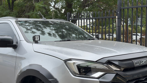 LED Light Bonnet Mount Brackets - Isuzu D-Max 2021+ /MU-X 2022+ - IDB WA