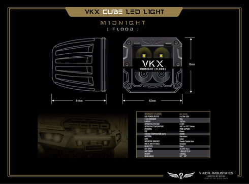 VKX Midnight LED Cube Light