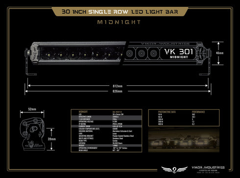Vikor Industries 30" Midnight LED Light Bar